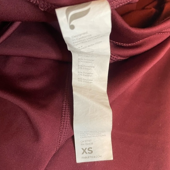FABILETICS Burgundy High Waisted Leggings - Picture 9 of 11